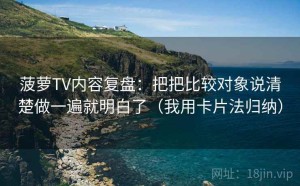 菠萝TV内容复盘：把把比较对象说清楚做一遍就明白了（我用卡片法归纳）